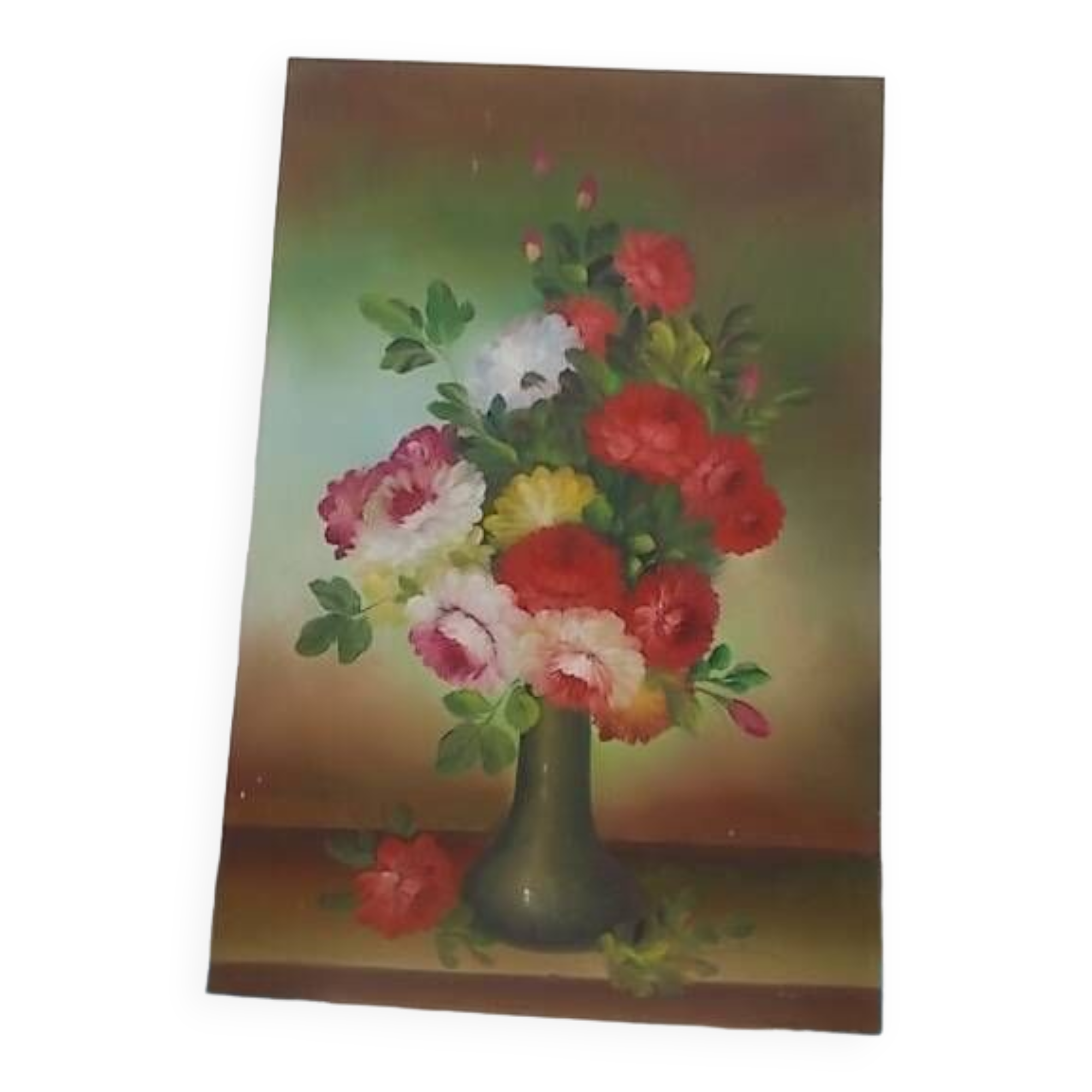 Large painting of a bouquet of flowers 91.5 x 60.5