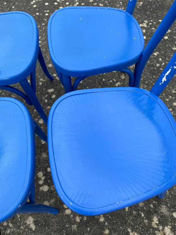 Set de 4 chaises bistrot bleues