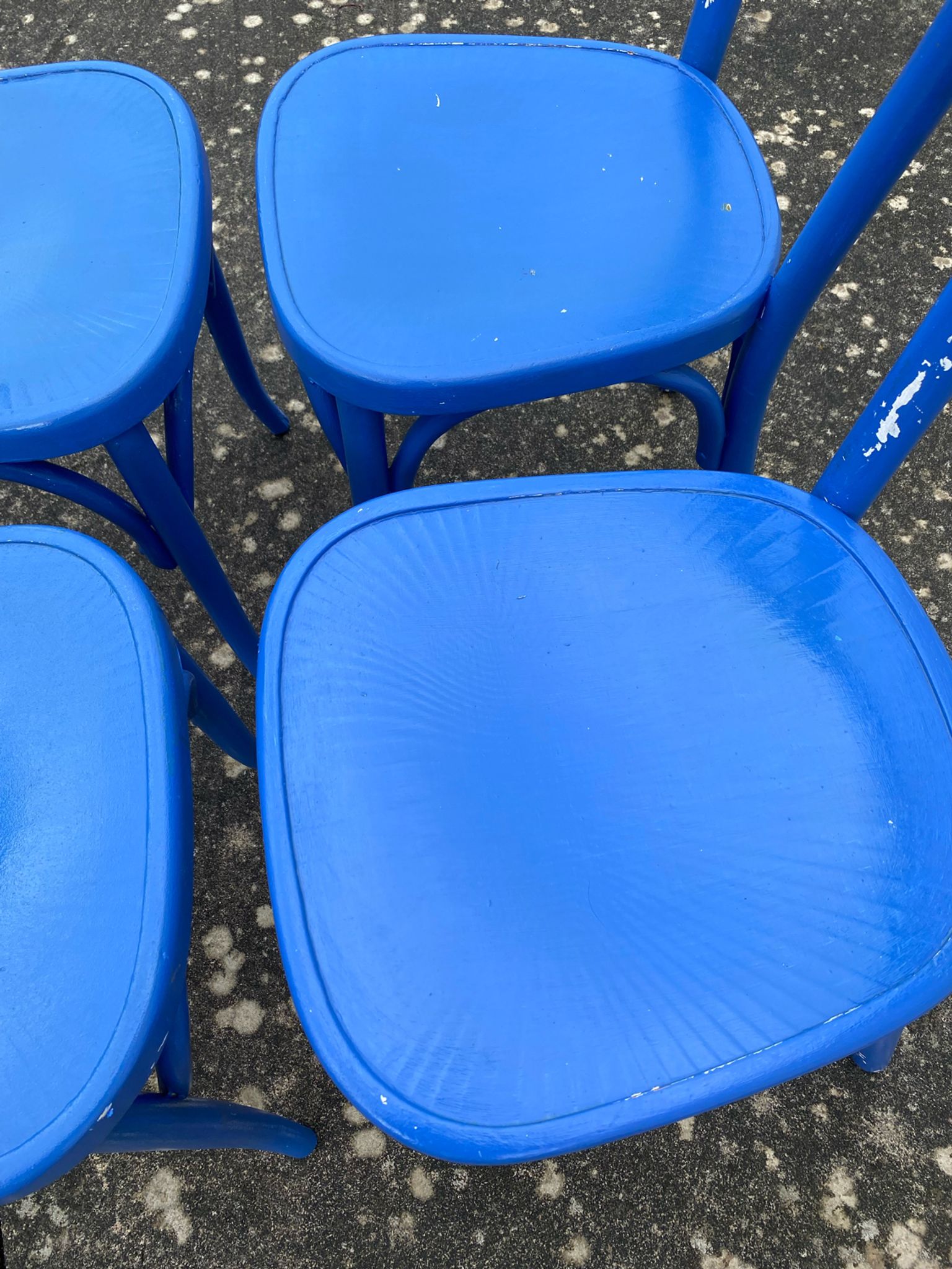 Set of 4 blue bistro chairs