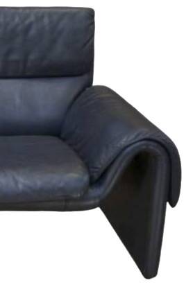 High-end black leather sofa, luxury De Sede sofa