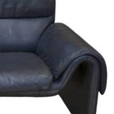 High-end black leather sofa, luxury De Sede sofa