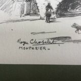 Drawing by Roger Chapelet “Monpazier”