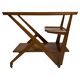 Chariot de bar en bois dans le goût de Charlotte Perriand, Italie années 1950