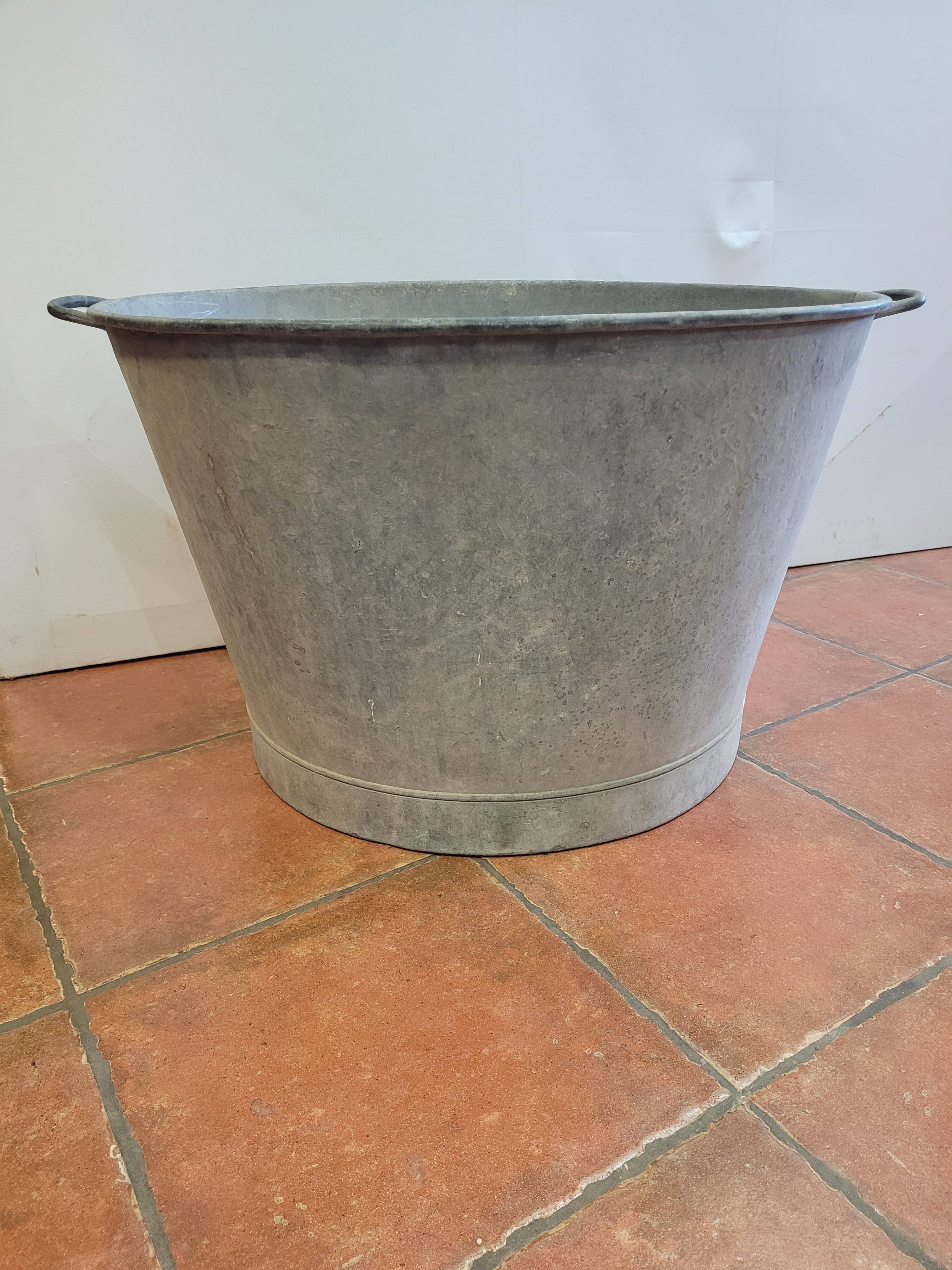 Old zinc basin 67cms in diameter