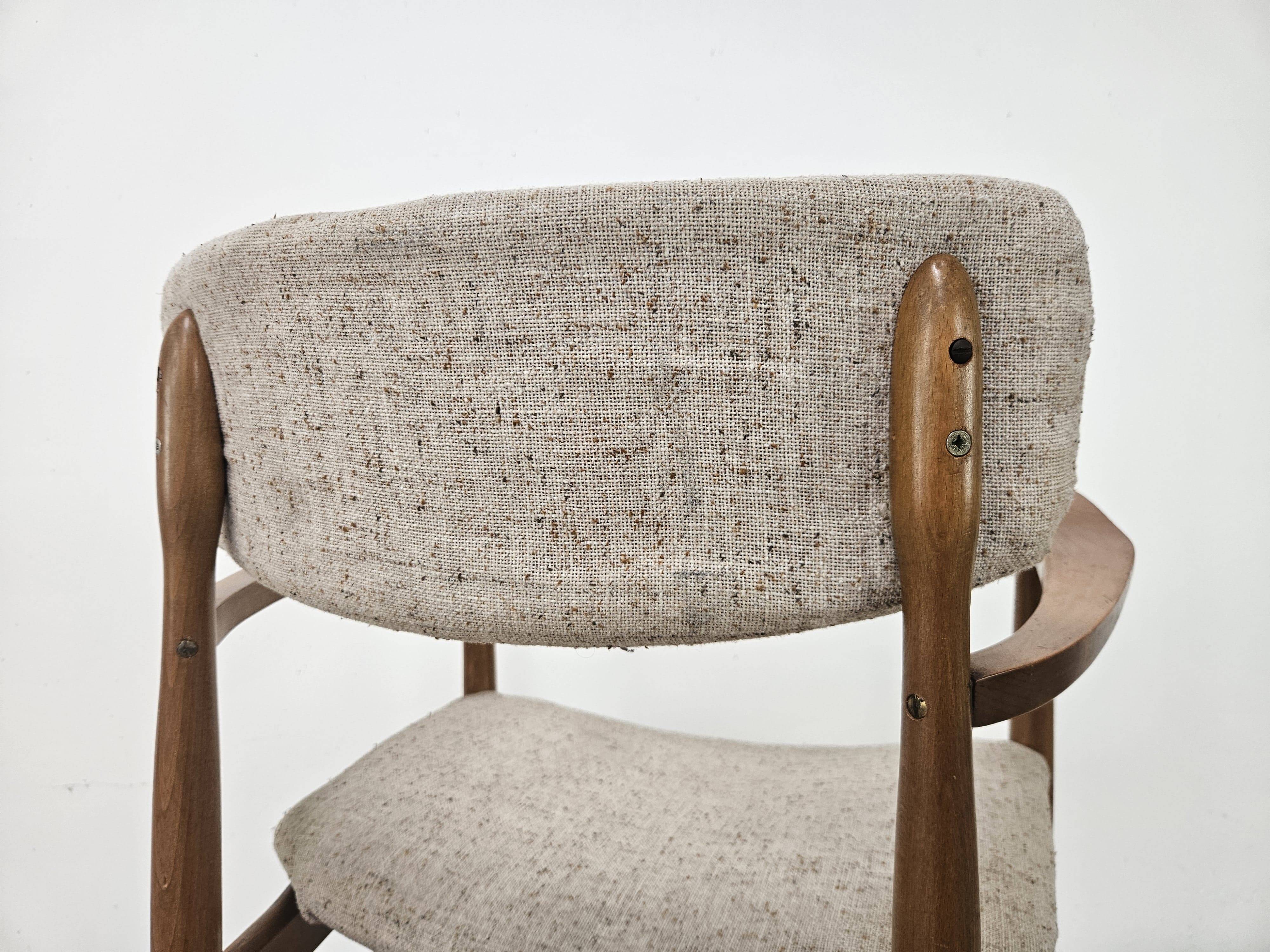 Swedish armchair in wood and fabric