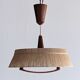 Teak and sisal pendant light from the 50s/60s by Temde Leuchten