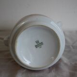 Cafetière ancienne en porcelaine Bareuther blanche et marron