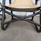 2 Vintage Espri Safari Lounge Armchairs / Rare Mid-century Black Bamboo and Beige Fabric Easy C