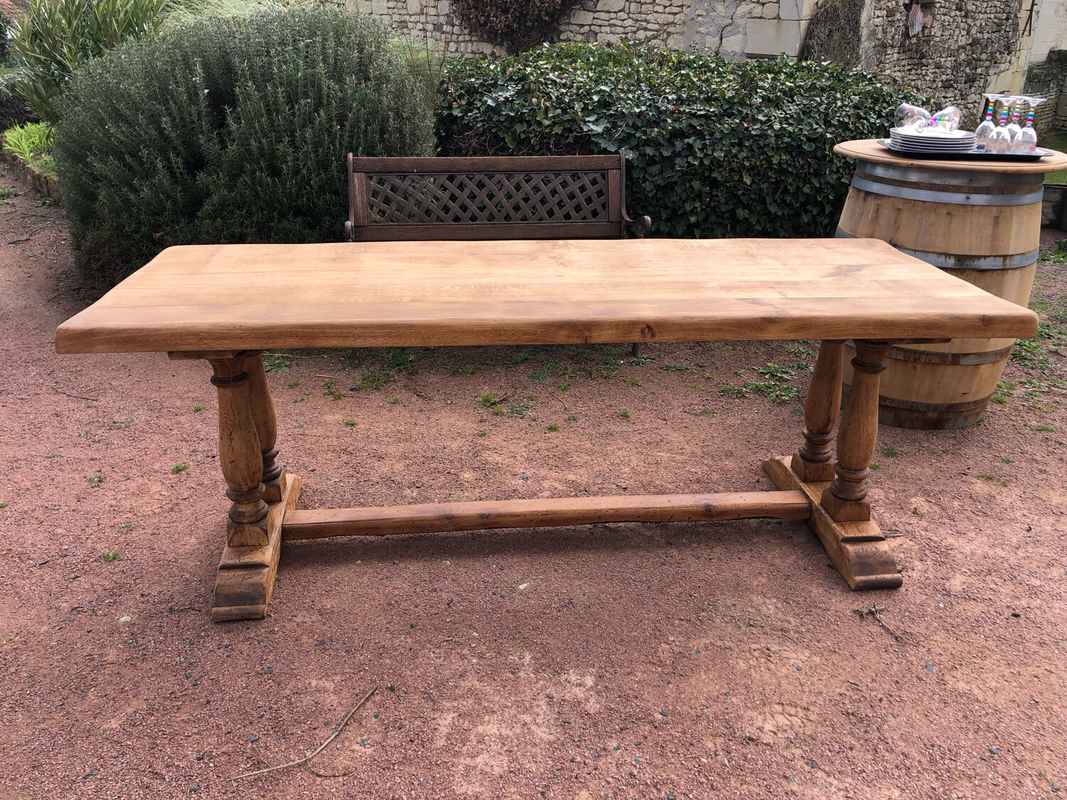 Solid oak monastery table