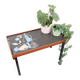Side table/plant stand in 60s/70s style, made of teak, retro/vintage style.