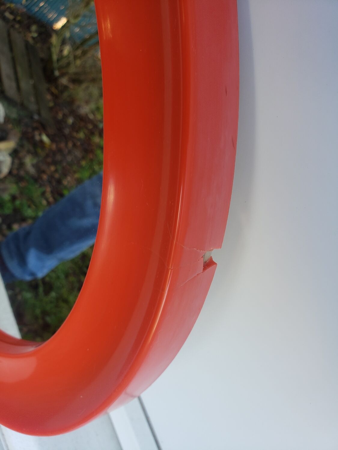 Orange oval mirror 1970 seventie