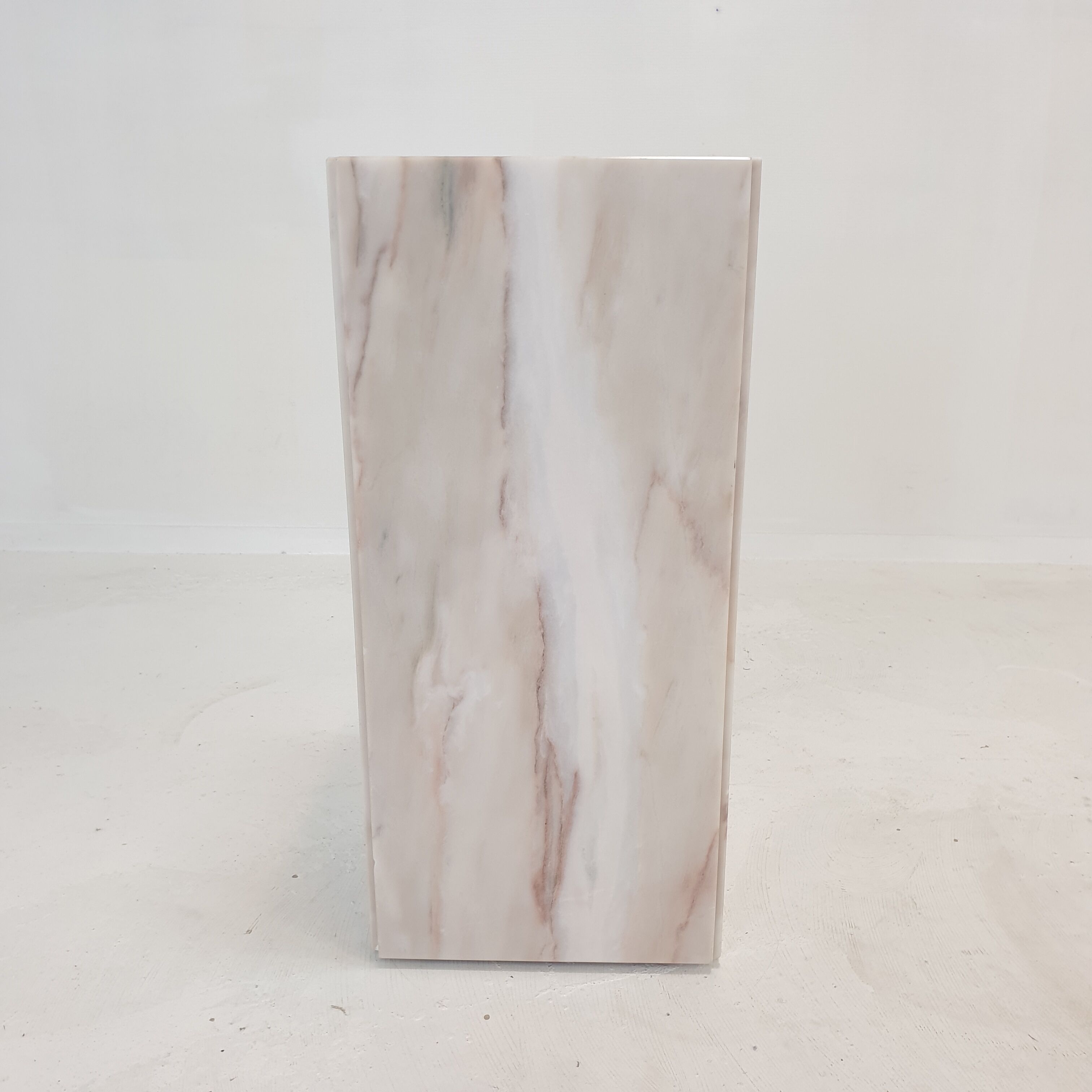 Italian marble planter or pedestal with light, 1970's