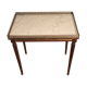 Louis XVI style side table in mahogany and white marble tray.