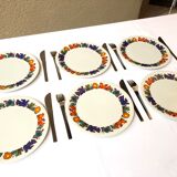 6 dessert plates Villeroy & Boch service Acapulco vintage 70
