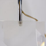 Lampe de table sculpturale en lucite solide transparente - Vers 1980