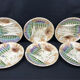 Set of 6 vintage Barbotine asparagus plates
