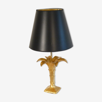 Lampe vintage en platre doré 1970