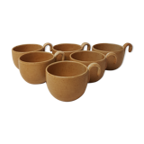 Set of 6 tea cups, Grès Village France CNP