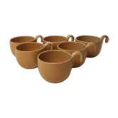 Set of 6 tea cups, Grès Village France CNP