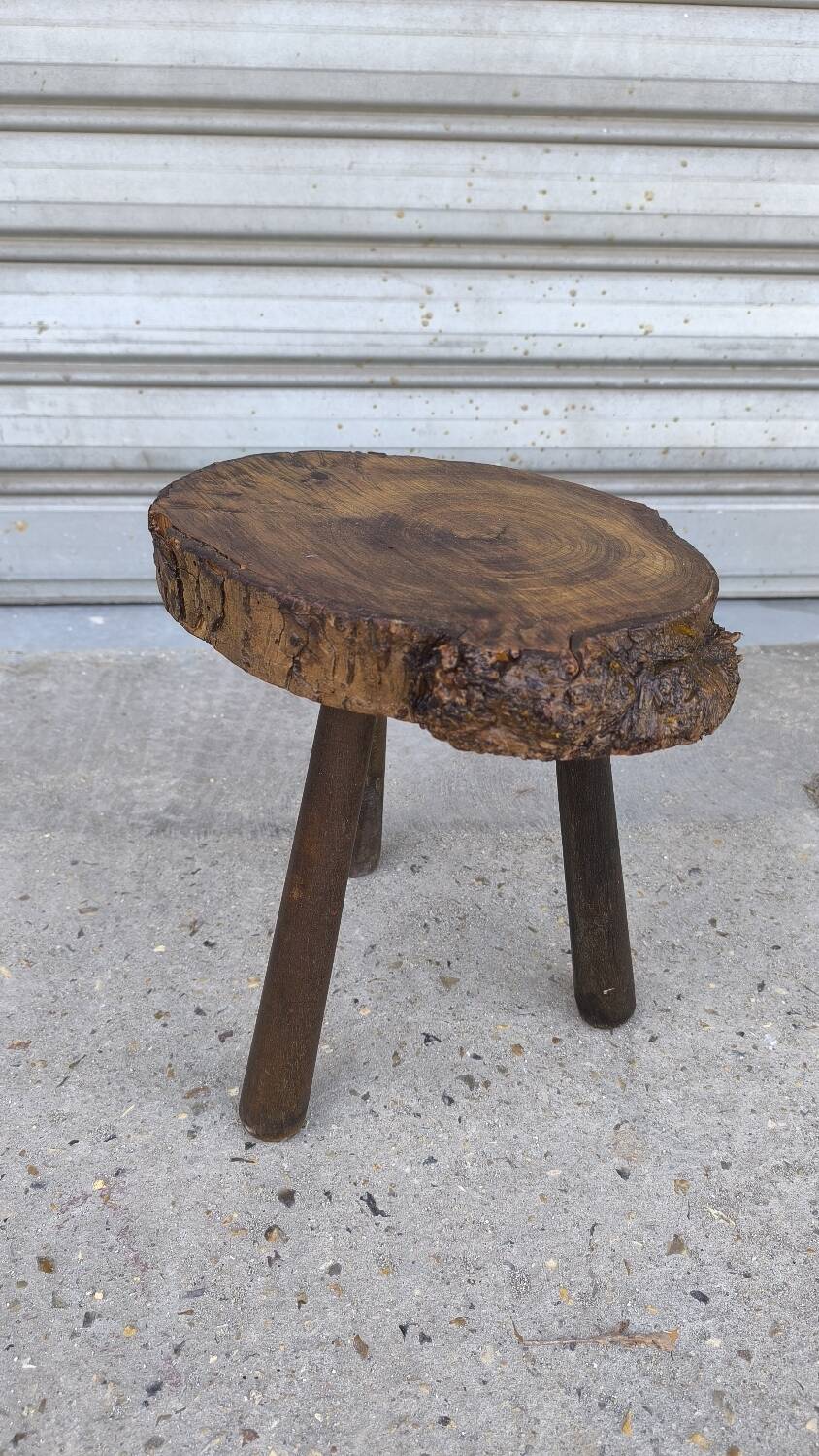 Solid oak tripod stool 1960