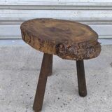 Solid oak tripod stool 1960