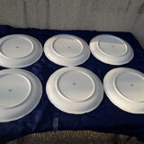 6 white asparagus plates in Gien diam 26.5 cm