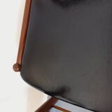 Pair of vintage Scandinavian teak and skai chairs from the 50s and 60s