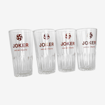 Lot de 4 verres vintage Joker