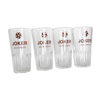 Set of 4 vintage Joker glasses