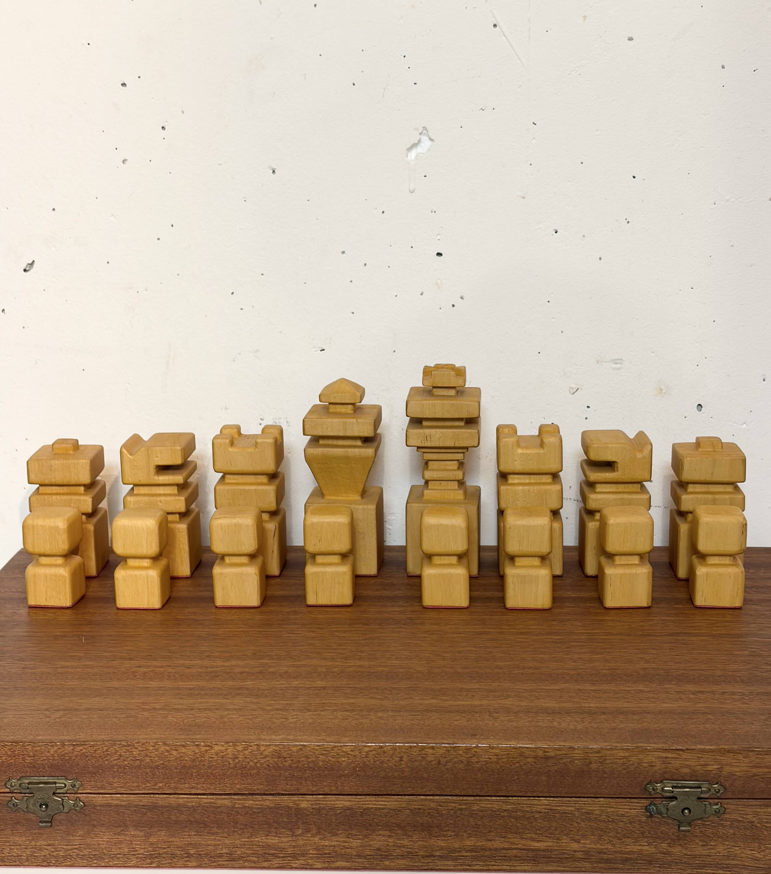Wooden chess set, 1970