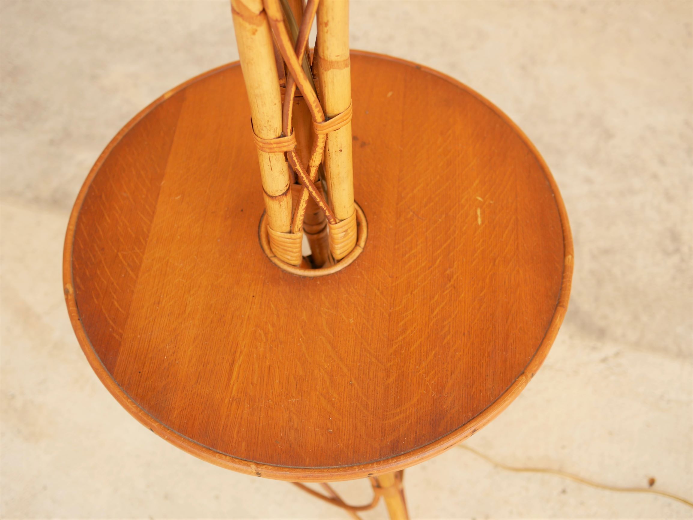 Vintage rattan floor lamp