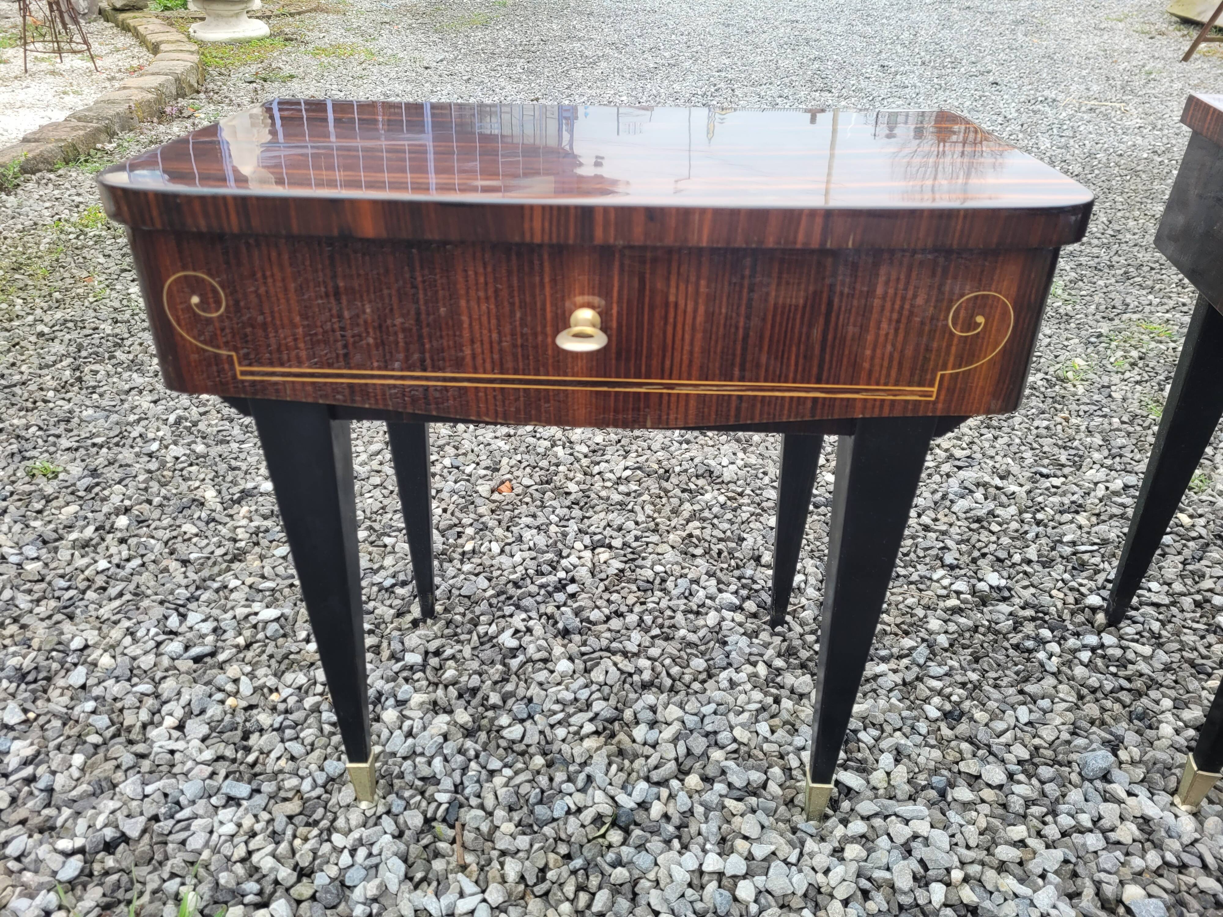 Pair of vintage rosewood bedside tables