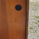 Enfilade vintage des années 50 en chêne doré 2 portes coulissantes pieds tubes métalliques