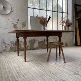 Walnut farmhouse table with swivel and extendable top