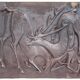 Cast iron fireplace plaque. Signed "L. Martinez". Stern Foundry Circa 19