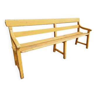 Antique bench garden bench table bench pine ocher yellow 200 cm
