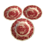 3 earthenware soup plates stamped Sarreguemines, Bristol model
