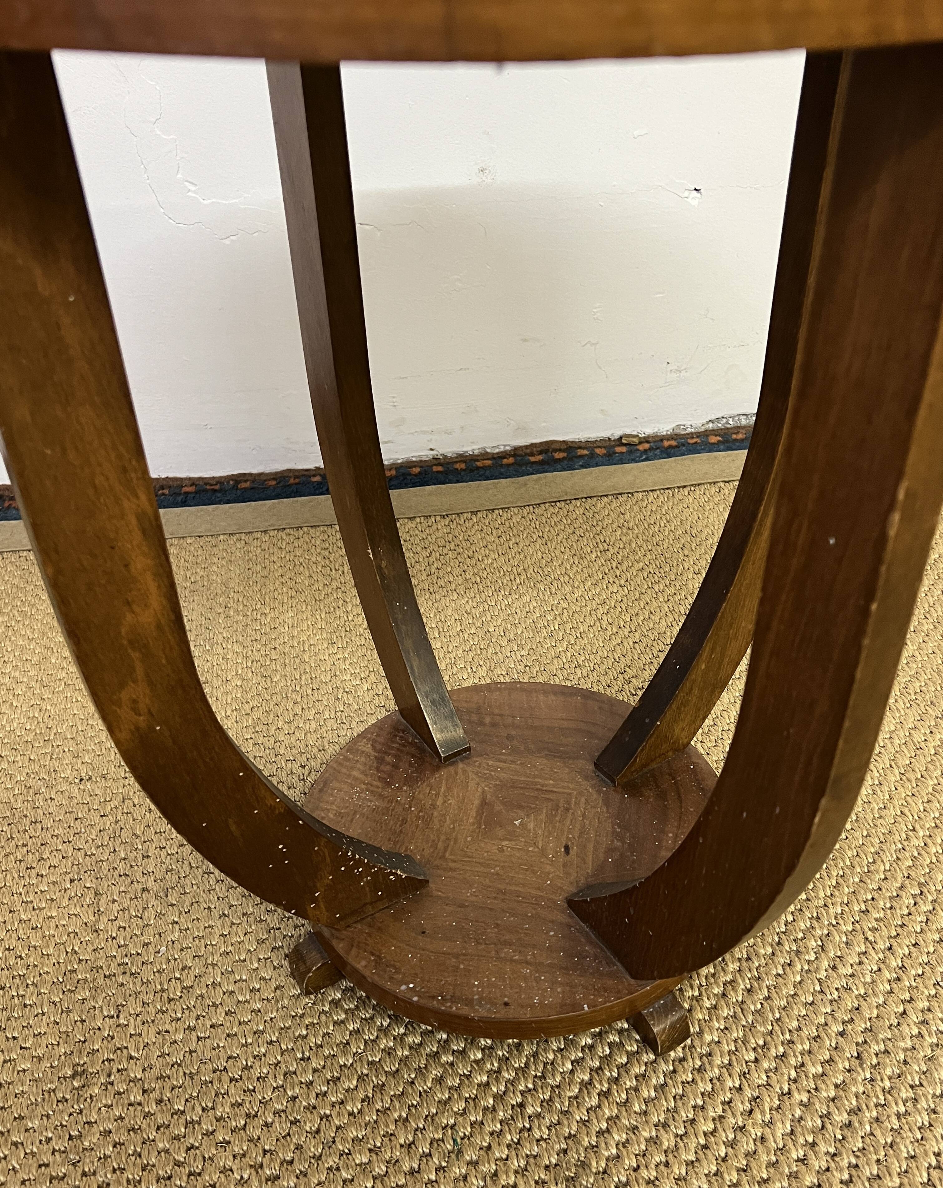Art deco wooden pedestal table / side table