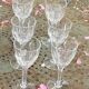 6 large old-cut crystal wine glasses, magnificent patterns