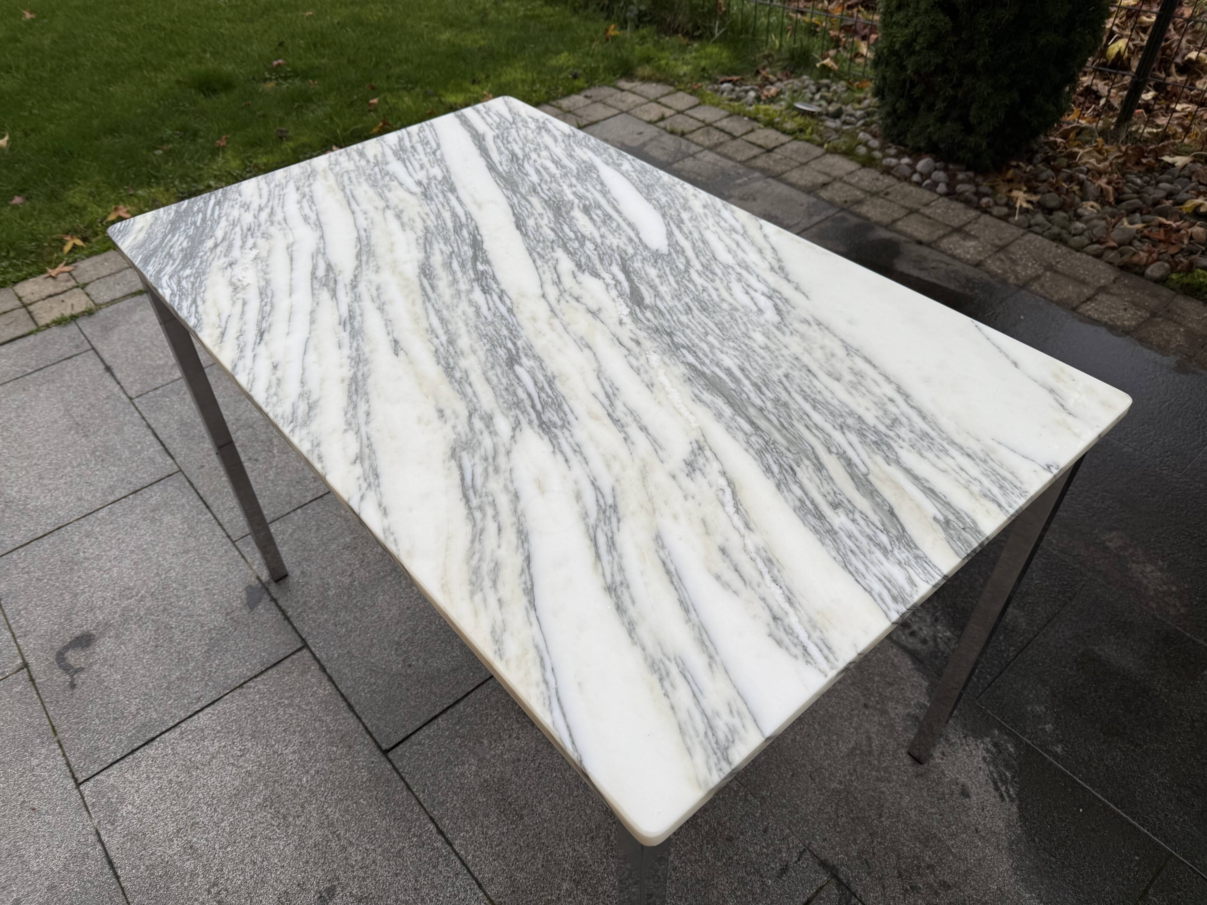 1970s chrome marble dining table