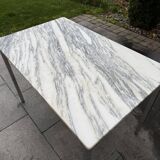 1970s chrome marble dining table