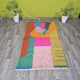 Handmade pure wool rug, size 100 x 200 cm.