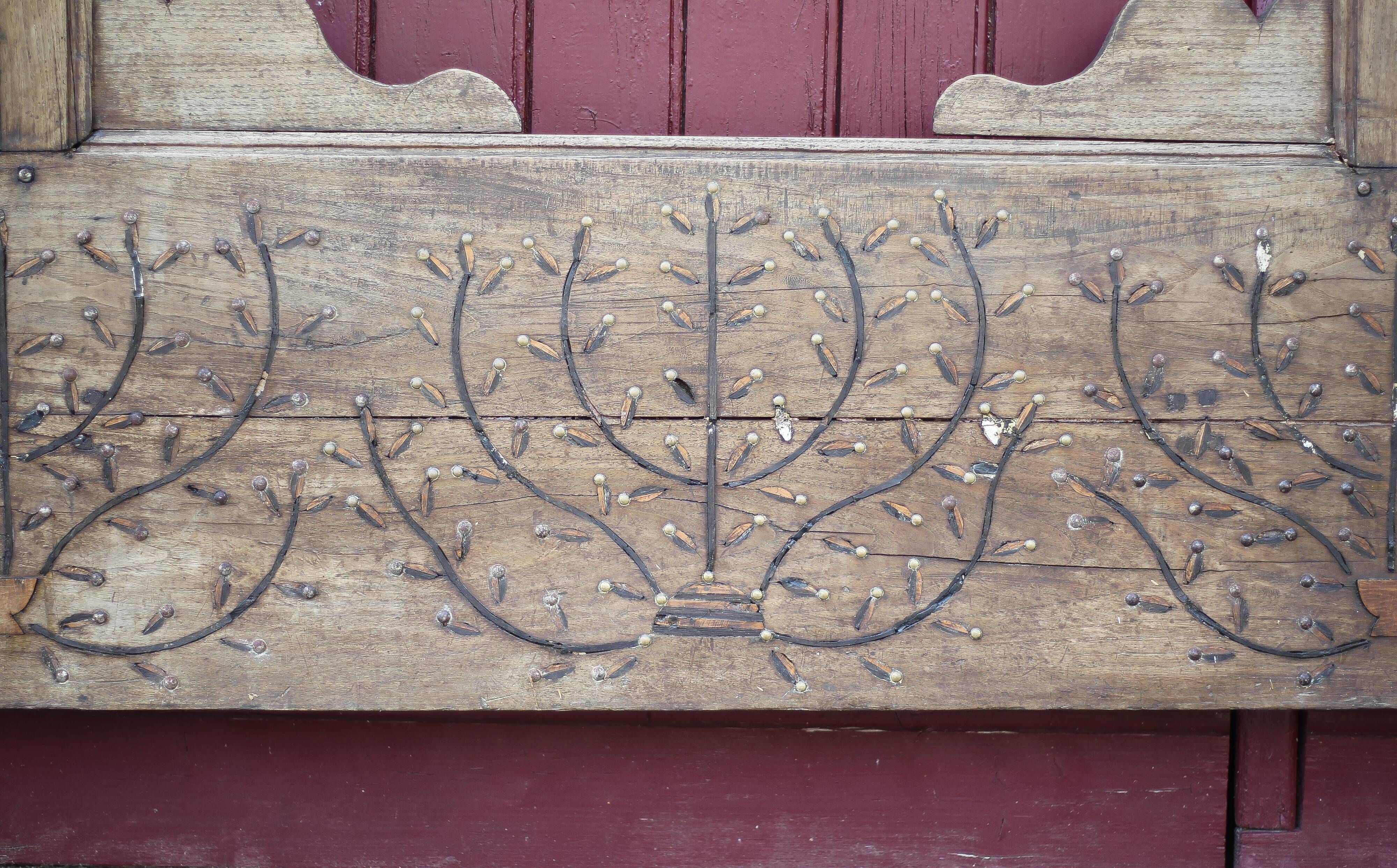 Old Breton bed door, Breton wood facade, headboard, wall decoration