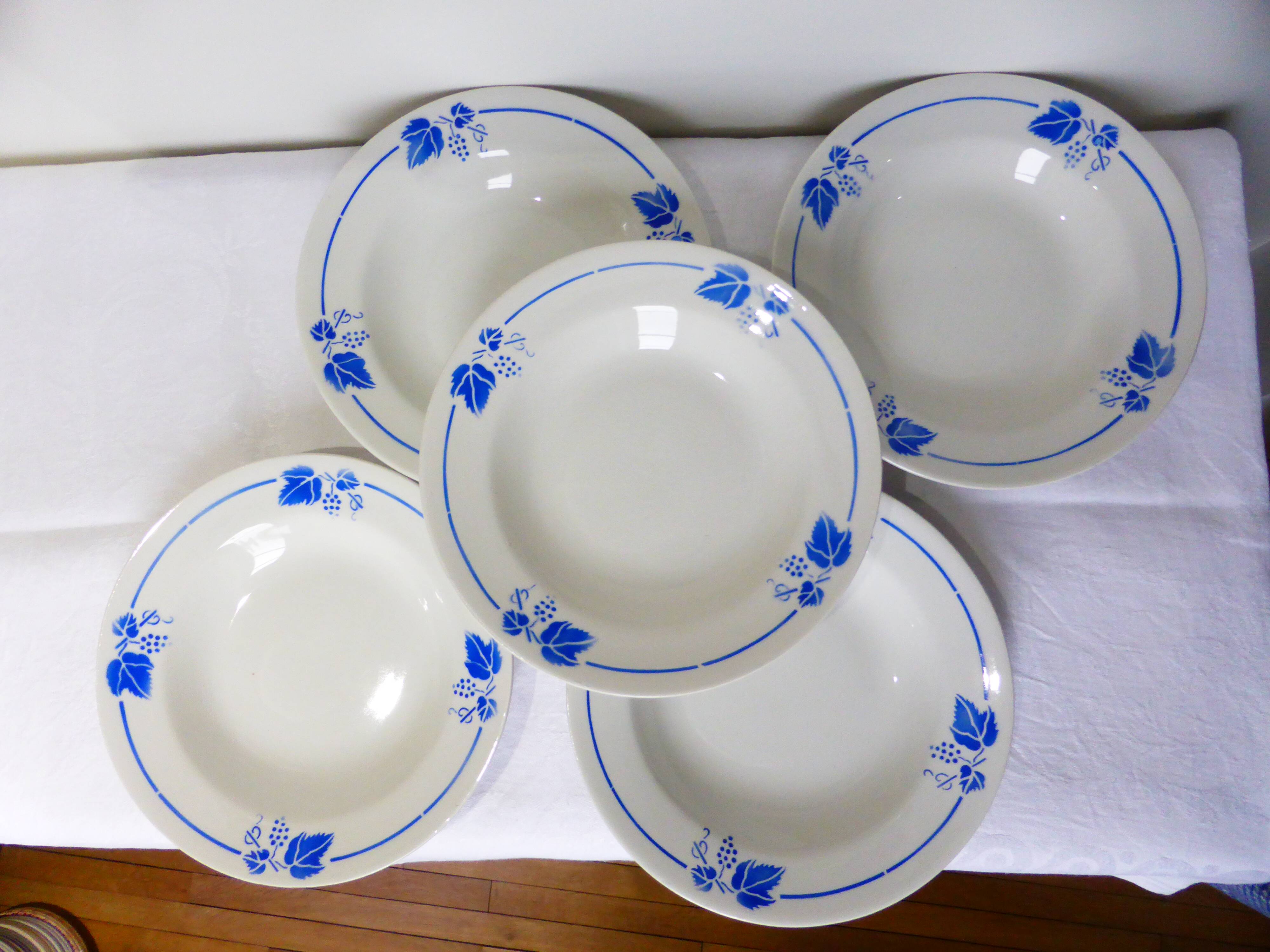 5 deep plates Roselys model vine 211251