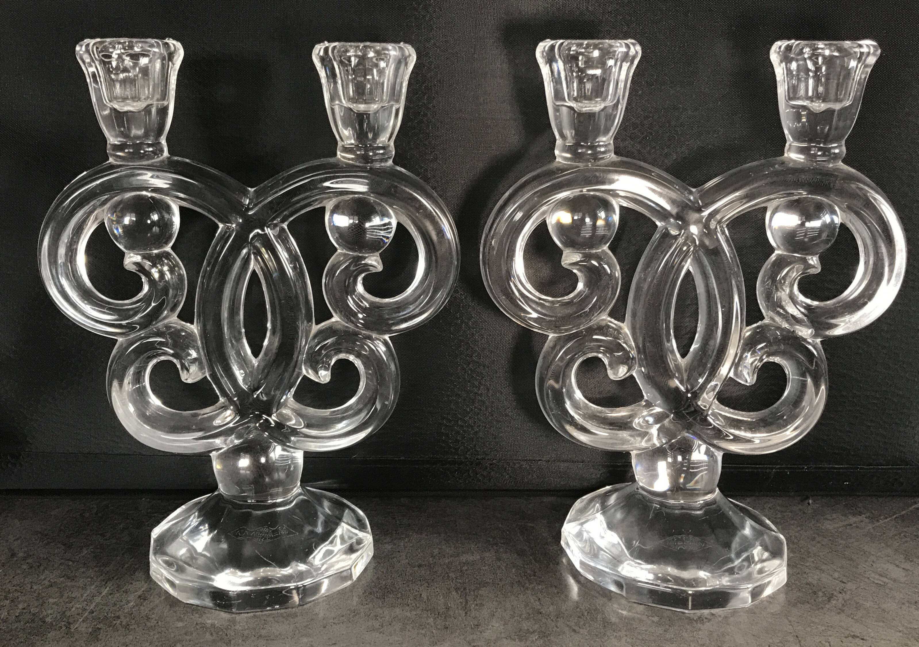 Pair of vannes crystal candelabra, 1960s decoration