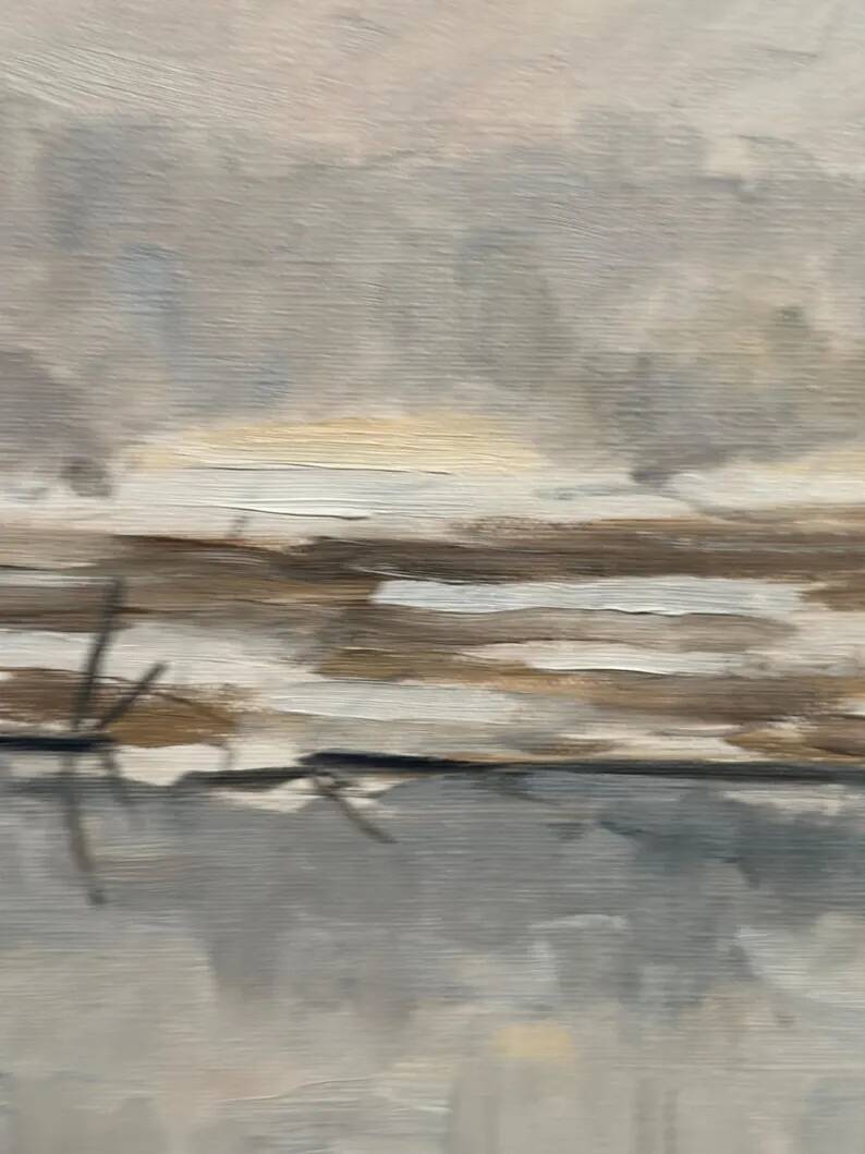 Original Swedish Oil on Canvas – “Lanskap” by K. Sjöö – Vintage & Framed – 37.5 × 29.5 cm (14.7" × 11.6")