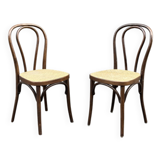 Paire de chaises de bistrot bois courbé vintage