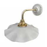 New electrified white opaline wall lamp