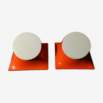 Pair of wall lamps pop art raak Giotto Stoppino 1972