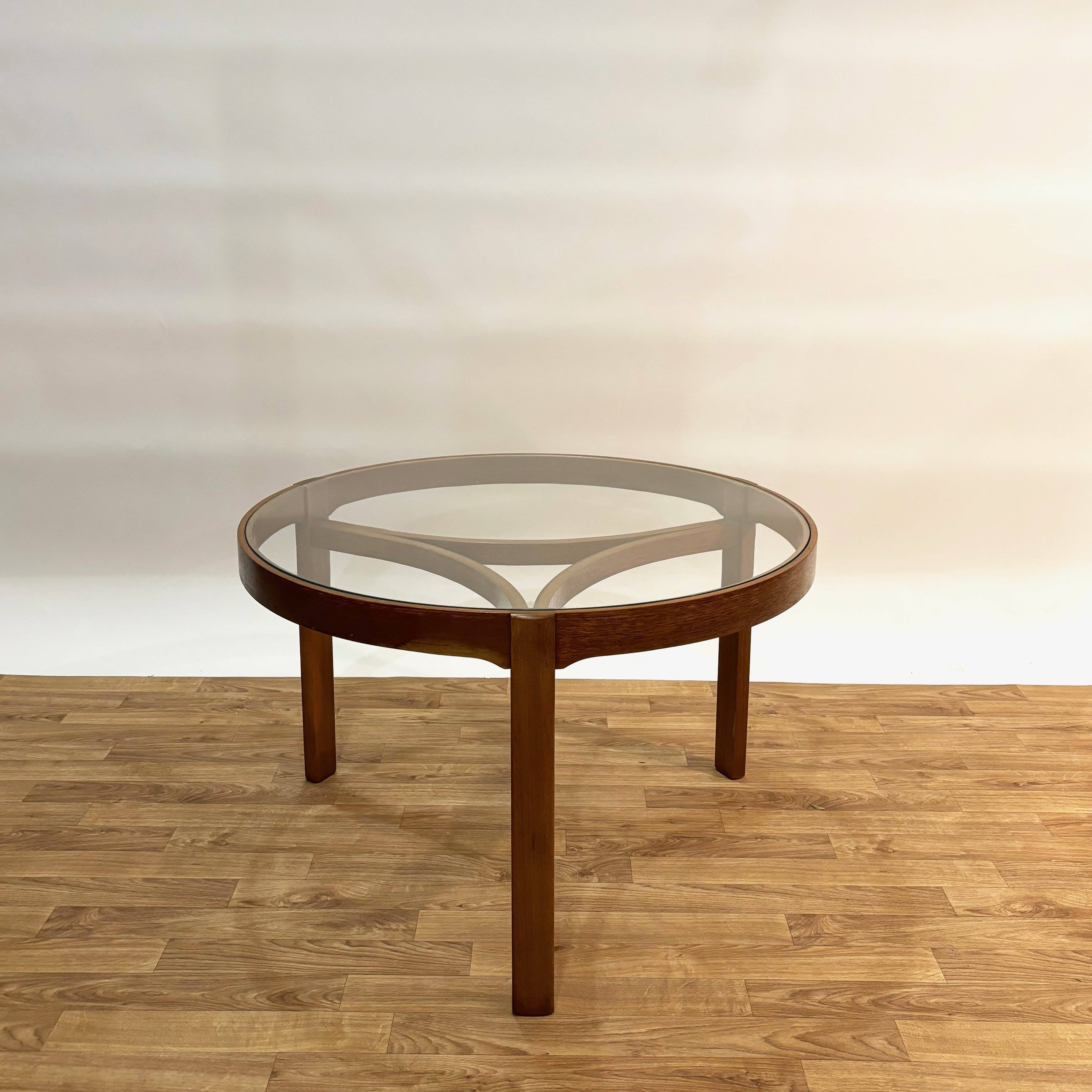 Teak and glass coffee table